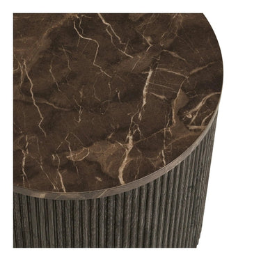 Rota Bijzettafel marmerlook bruin Ø45 cm