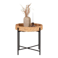 House of Nordic Naro Bijzettafel waterhyacint zwart/naturel - Mooier Thuis