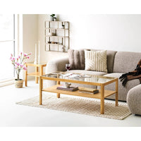 House of Nordic Lourmarin Salontafel glas/eiken