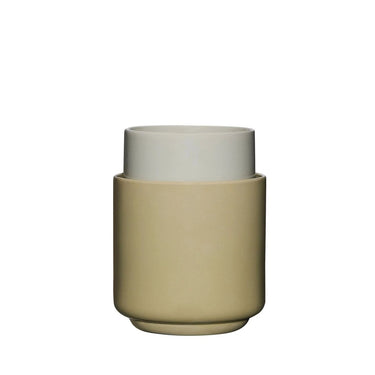 Twee potten lichtgroen/zand (set van 2)
