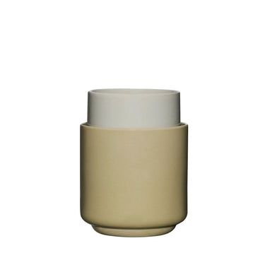 Twee potten lichtgroen/zand (set van 2)
