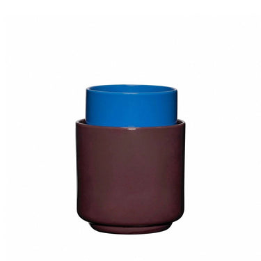 Twee potten bordeaux/blauw (set van 2)
