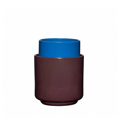 Zwei bordeauxrote/blaue Töpfe (2er-Set)