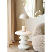 House of Nordic Blackburn Bijzettafel van fiberclay wit Ø36 cm