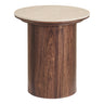 Delphi Bijzettafel Travertijnlook Ø45 cm - beige en bruin - Mooier Thuis