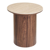 Delphi Bijzettafel Travertijnlook Ø45 cm