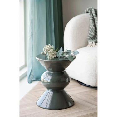 Rosolina Bijzettafel van glas groen Ø34 cm