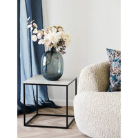 House of Nordic Vita Bijzettafel travertijnlook zwart/beige