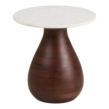 Heide Bijzettafel van mangohout wit/bruin
