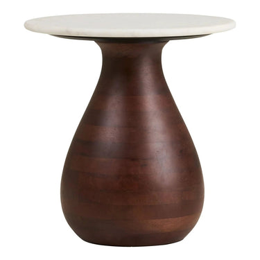 Heide Bijzettafel van mangohout wit/bruin