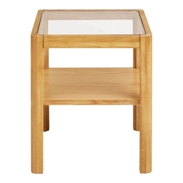 Lourmarin Bijzettafel eiken met glazen blad