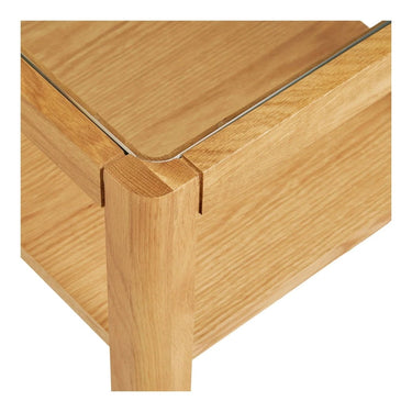 Lourmarin Bijzettafel eiken met glazen blad