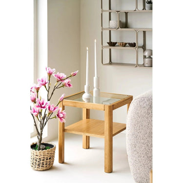 Lourmarin Bijzettafel eiken met glazen blad