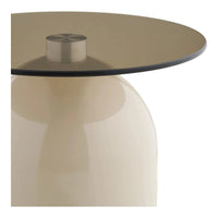 Ravello Bijzettafel van glas beige/grijs Ø40 cm - afbeelding 2