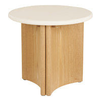 Motril Bijzettafel Cementlook Wit Ø50 cm