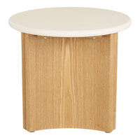 Motril Bijzettafel Cementlook Wit Ø50 cm