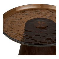 Orvieto Bijzettafel Essenfineer met Glazen Blad Ø50 cm