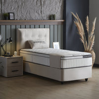 Opbergboxspring Modebedd Beige – 90x200 cm