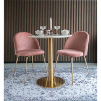 Bolzano Ronde eettafel marmerlook wit/messing Ø70 cm - Mooier Thuis