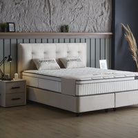 Opbergboxspring Modebedd Beige – 140x200 cm
