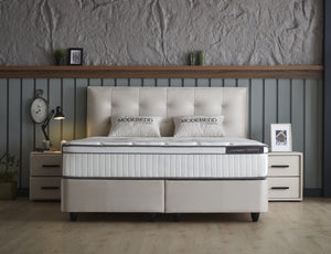 Storage Boxspring Modebed Beige - 160x200 cm