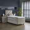 Opbergboxspring Shinebedd Beige – 90x200 cm - bouclé en metaal - Mooier Thuis
