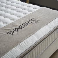 Opbergboxspring Shinebedd Beige – 90x200 cm