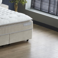 Opbergboxspring Shinebedd Beige – 90x200 cm
