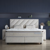Opbergboxspring Shinebedd Beige – 140x200 cm - bouclé en metaal - Mooier Thuis