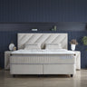 Opbergboxspring Shinebedd Beige – 140x200 cm - bouclé en metaal - Mooier Thuis