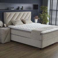 Opbergboxspring Shinebedd Beige – 180x200 cm
