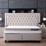 Opbergboxspring Oxybedd Beige – 140x200 cm - bouclé en metaal - Mooier Thuis