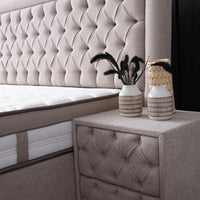 Opbergboxspring Oxybedd Beige – 180x200 cm