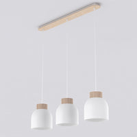 Vigo hanglamp hout 3-lichts wit