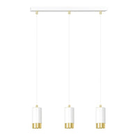FUMIKO 3-lichts hanglamp - Wit met gouden accenten - Mooier Thuis