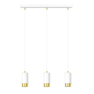 FUMIKO 3-lichts hanglamp - Wit met gouden accenten