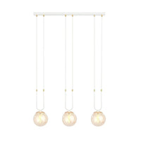 GLAM 3-lichts hanglamp - Amber glas - Wit frame - Mooier Thuis