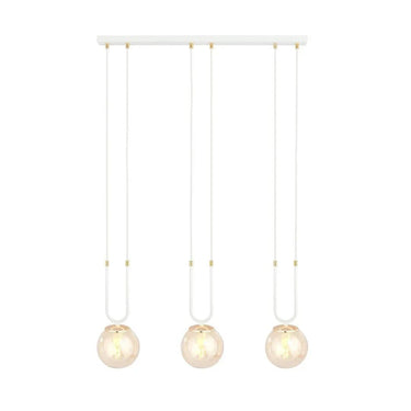 GLAM 3-lichts hanglamp - Amber glas - Wit frame