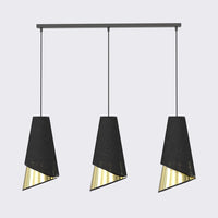 Moda hanglamp textiel 3-lichts zwart goud