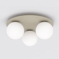 Solar plafondlamp opaalwit glas 3-lichts mokka
