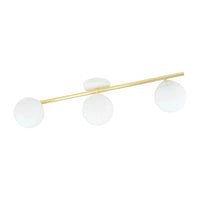 SPLENDI 3-lichts plafondlamp - Wit glas - Goud frame - Mooier Thuis