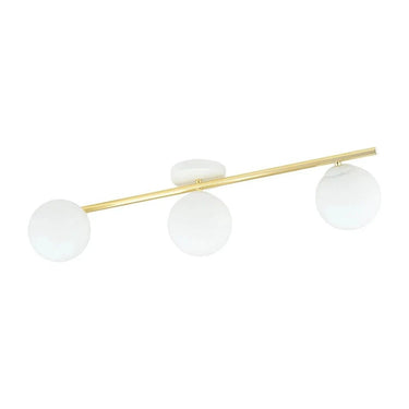 SPLENDI 3-lichts plafondlamp - Wit glas - Goud frame