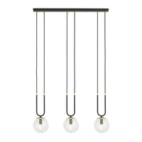GLAM 3-lichts hanglamp - Helder glas - Zwart frame - Mooier Thuis