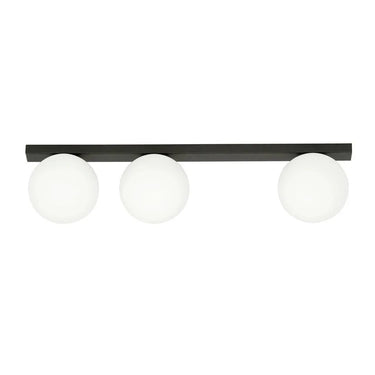 FIT 3-lichts plafondlamp - Wit glas - Zwart frame