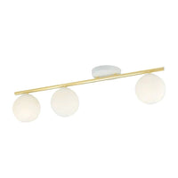 MONZA 3-lichts plafondlamp - Opaalwit glas - Wit-goud - Mooier Thuis