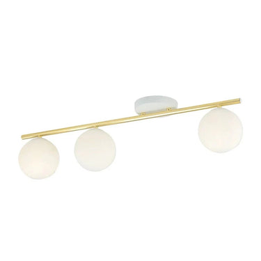 MONZA 3-lichts plafondlamp - Opaalwit glas - Wit-goud