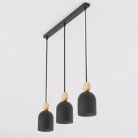 Mesi hanglamp hout 3-lichts zwart naturel