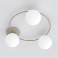 Sopra plafondlamp opaalwit glas 3-lichts mokka