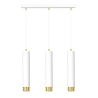 KIBO 3-lichts hanglamp - Wit metaal met gouden accenten - Mooier Thuis