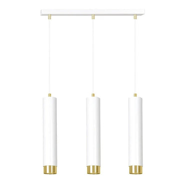 KIBO 3-lichts hanglamp - Wit metaal met gouden accenten